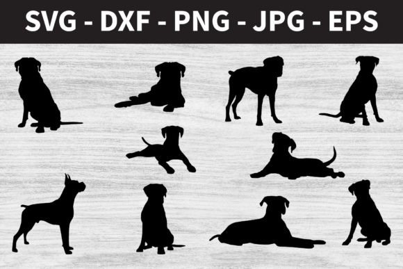 Boxer Dog Silhouettes