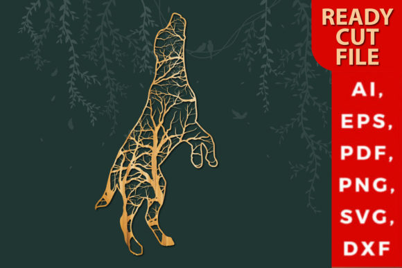 Laser Cut Dog Decor with Tree SVG File Review