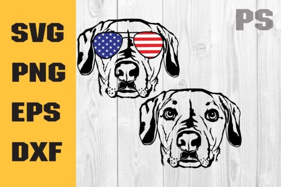 Patriotic Dog with American Glasses SVG